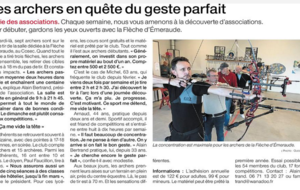 Ouest France et le tir à l'arc La Flèche d'Emeraude