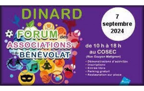 FORUM DES ASSOCIATIONS samedi 7 septembre 2024